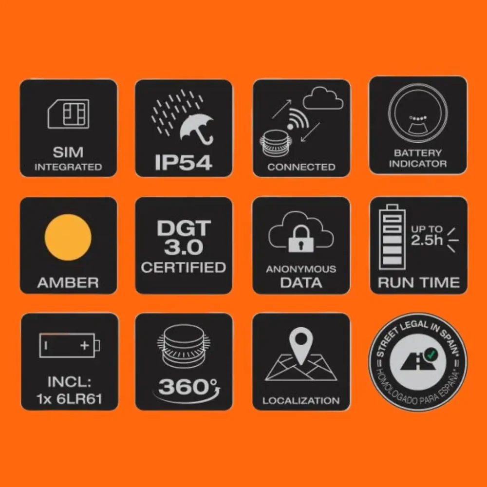 Lampa V16 z GPS – jedyna legalna w Hiszpanii od 2026 roku (DGT 3.0)