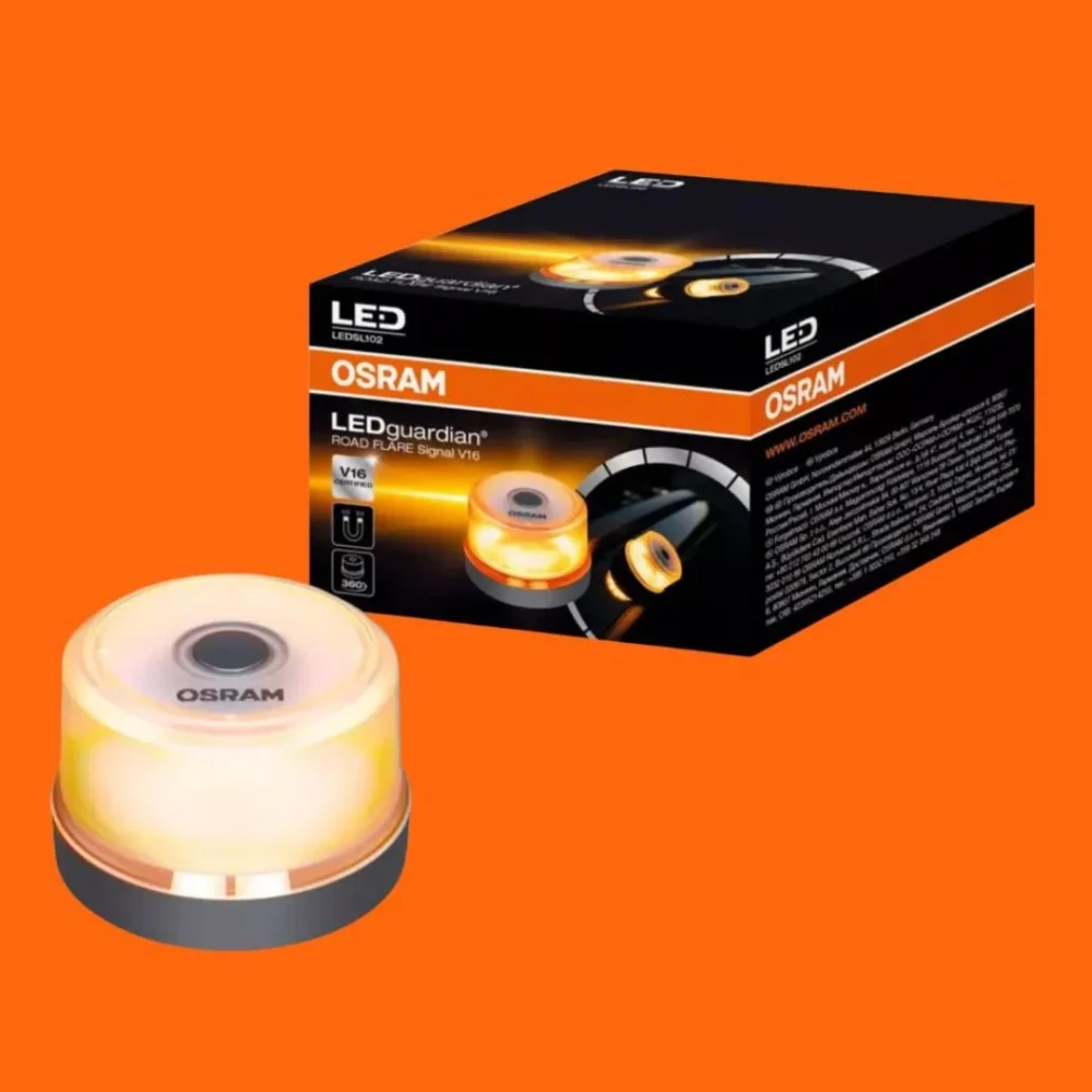 Lampa V16 OSRAM LEDguardian z pudełkiem (packshot)
