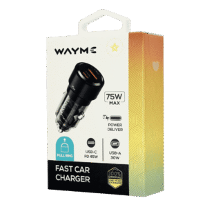 WAYME Ładowarka 12/24V, USB 30W + USB-C PD 45W, przezroczysta czarna - WAYME