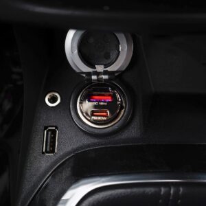 WAYME Ładowarka 12/24V, USB 18W + USB-C PD 30W, nano, z pierścieniem - WAYME