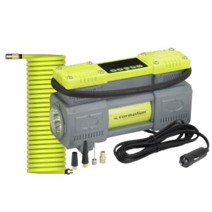 Kompresor powietrza dwutłokowy 12V, 10 BAR, automatyczny, 4 adaptery - CARMOTION