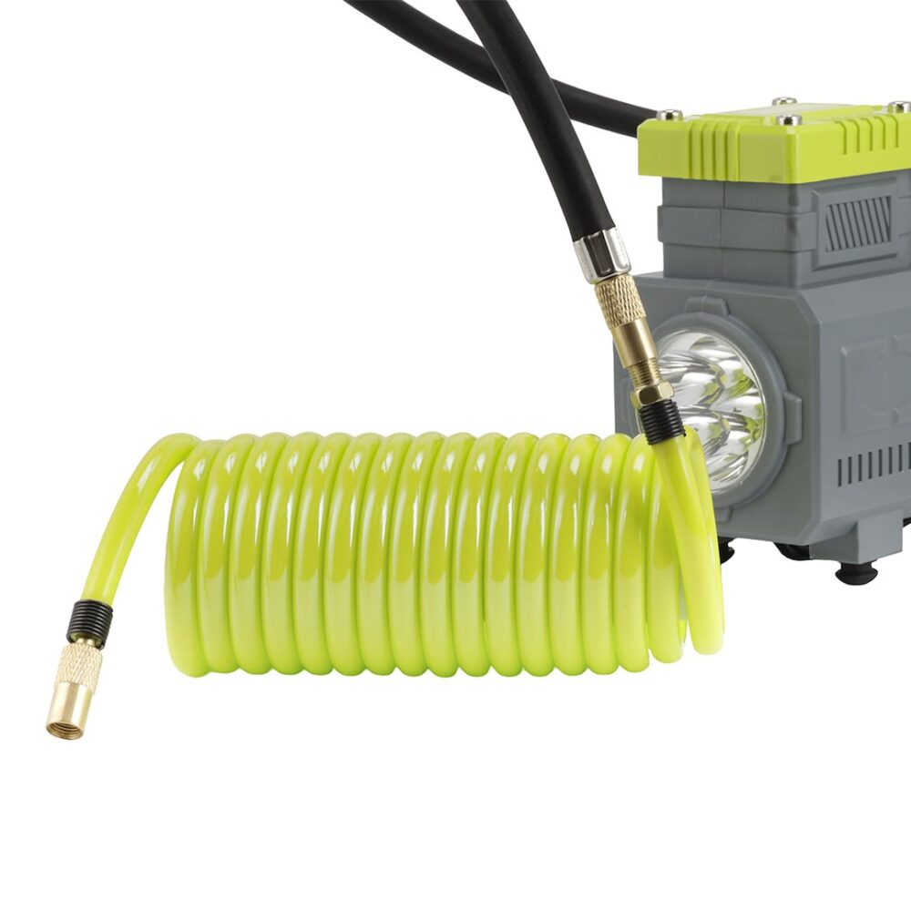 Kompresor powietrza dwutłokowy 12V, 10 BAR, automatyczny, 4 adaptery - CARMOTION