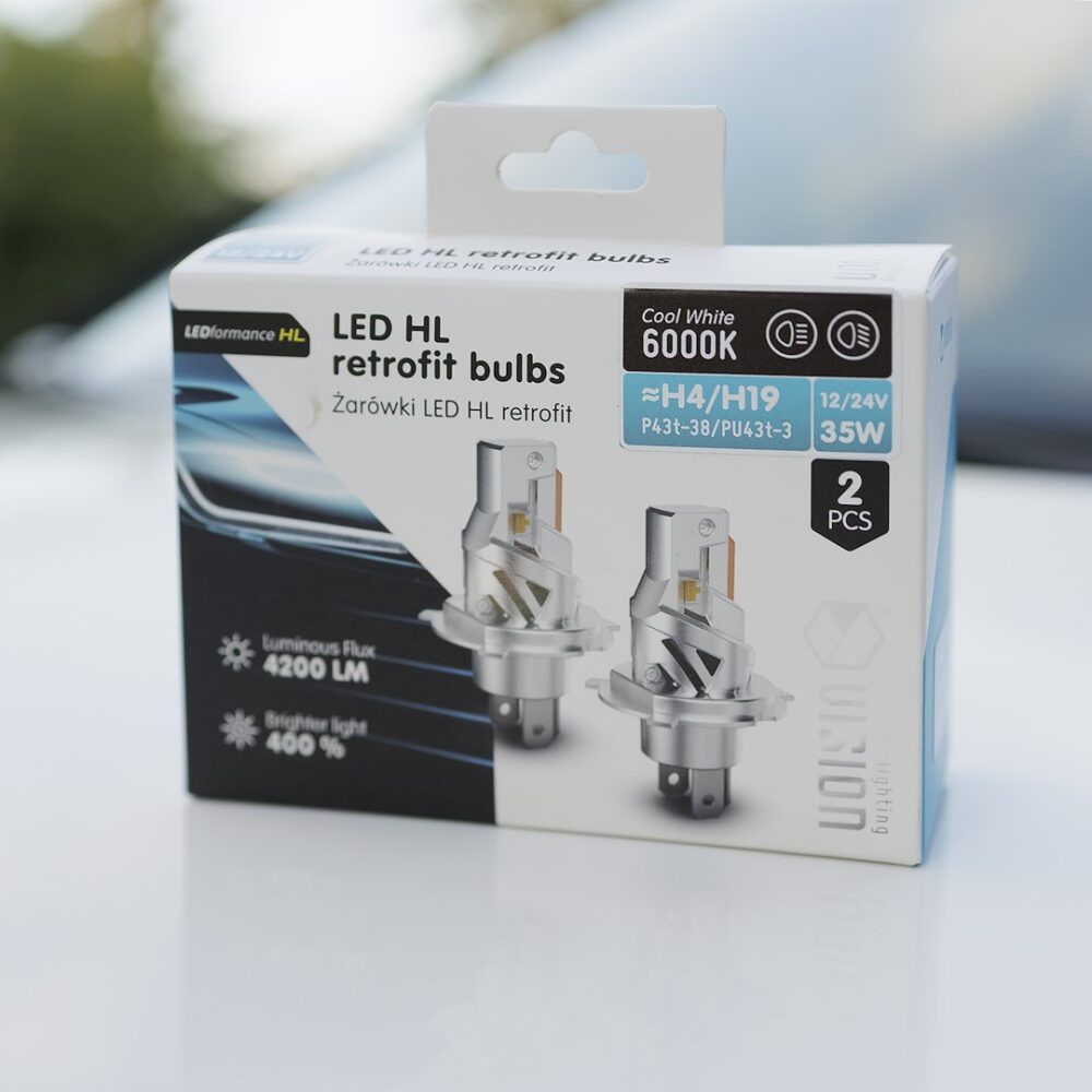 Żarówki VISION LED retrofit H4/H19 HL 12/24V 35W 4200 lm 6000K, CANBUS, 2 szt. - VISION