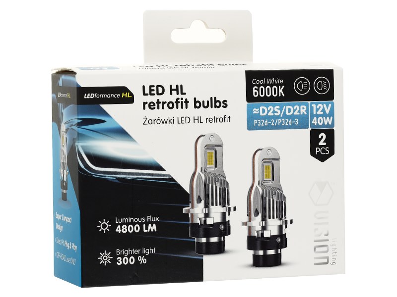 Żarówki VISION LED retrofit D2S/D2R HL 40W 4800 lm 6000K, CANBUS, 2 szt. - VISION Żarówki VISION LED retrofit D2S/D2R HL 40W 4800 lm 6000K, CANBUS, 2 szt. - VISION