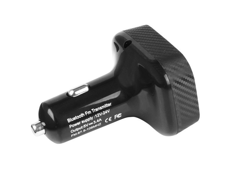 Transmiter FM LED + HandsFree + woltomierz 8-30V + ładowarka 2x USB 3.4A - CARMOTION