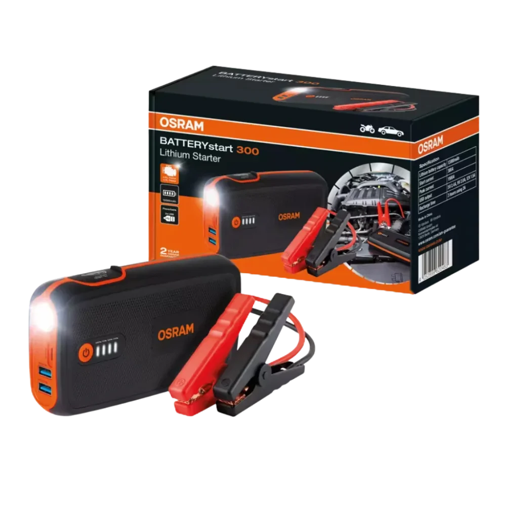 OSRAM BATTERYstart 300 – zestaw rozruchowy z przewodami i opakowaniem