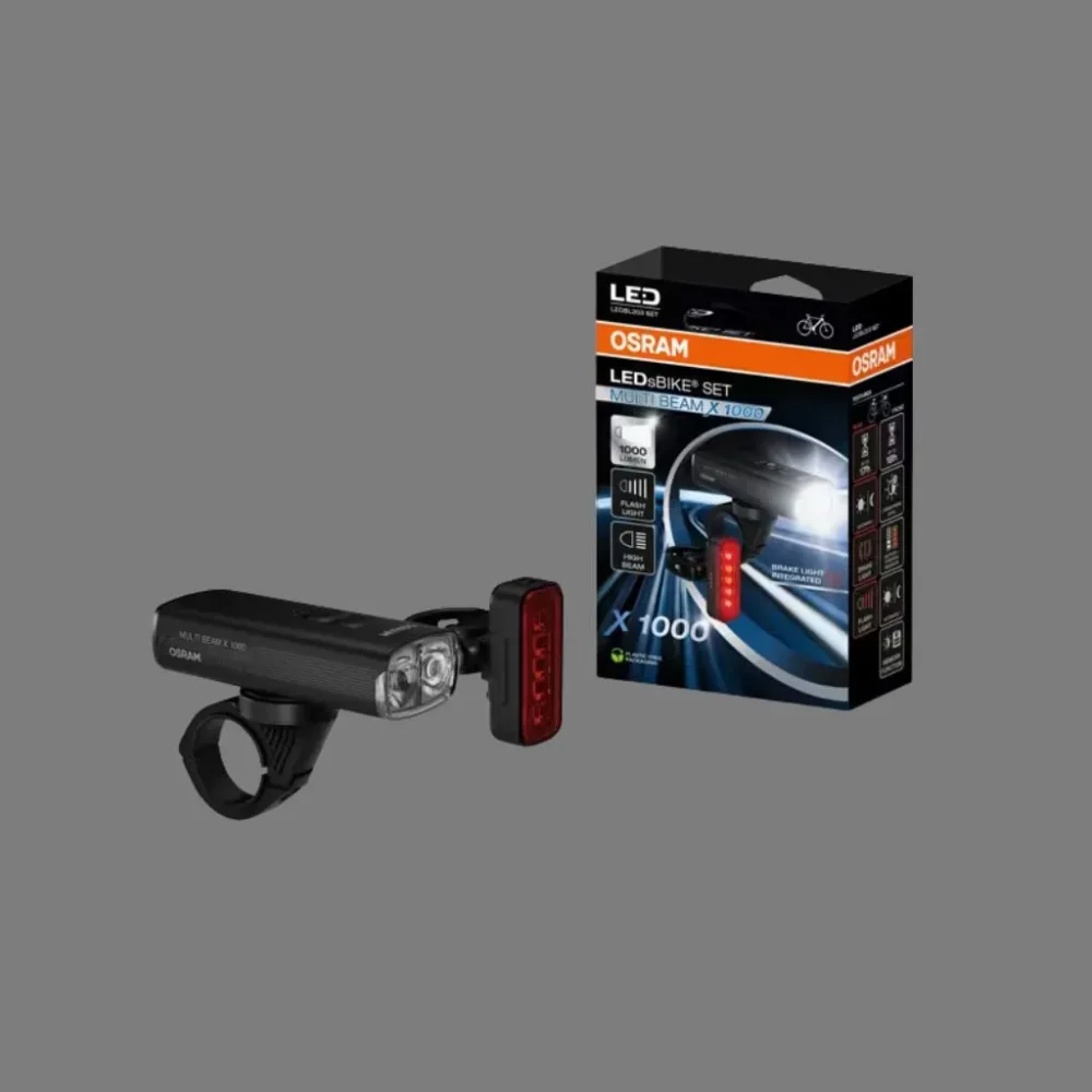 Zestaw lamp rowerowych OSRAM Multi Beam X 1000 z opakowaniem