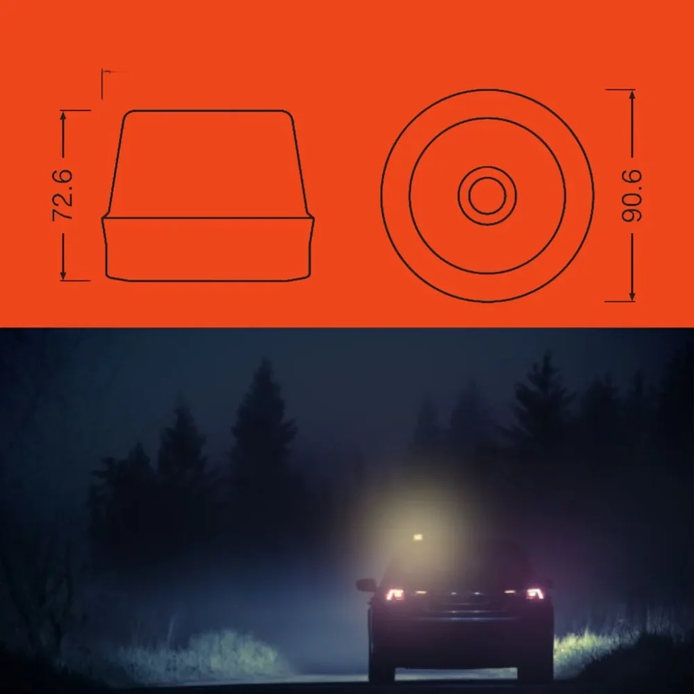 OSRAM LEDguardian TA20 – wymiary lampy ostrzegawczej LED