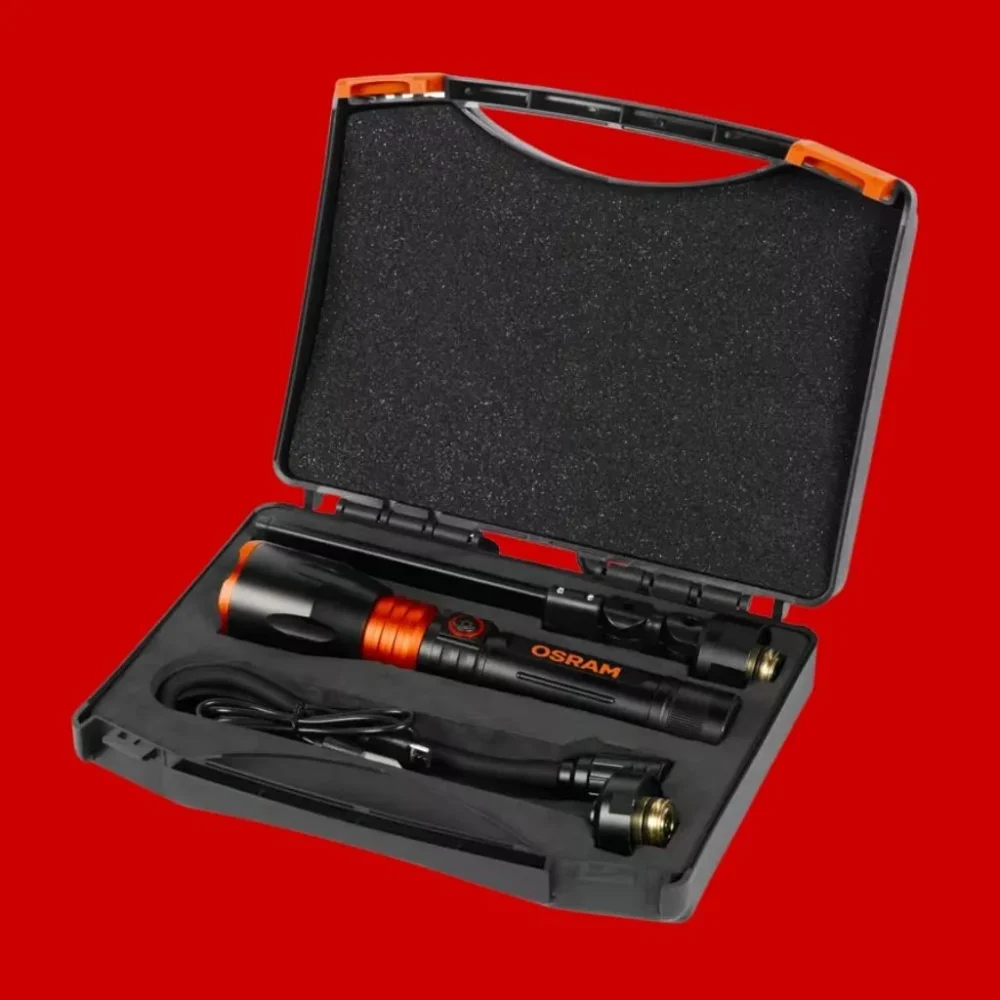 Zawartość walizki OSRAM LEDinspect 3w1 LEDIL417 – latarka i akcesoria