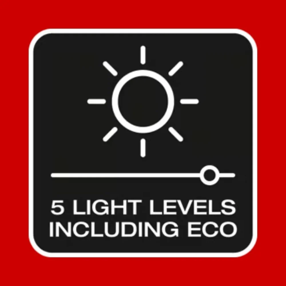 5 trybów świecenia w latarce OSRAM LEDinspect PRO TORCH 1200 w tym tryb Eco