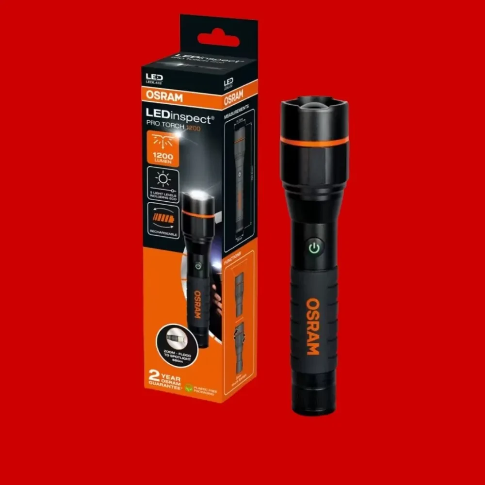 Latarka inspekcyjna OSRAM LEDinspect PRO TORCH 1200 LEDIL432 wraz z oryginalnym opakowaniem