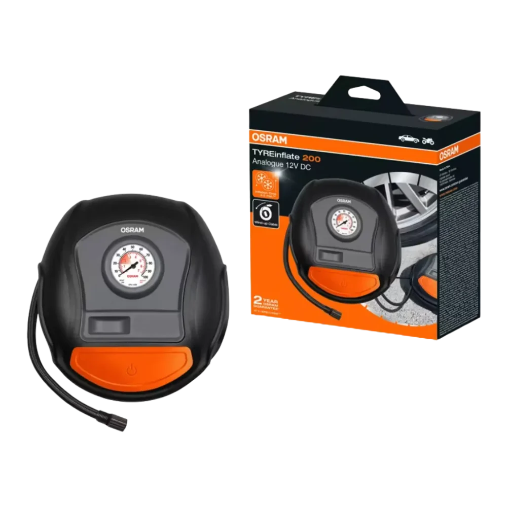 Kompresor OSRAM TYREinflate 200 – analogowy kompresor samochodowy 12V